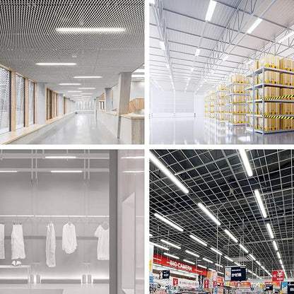 4-Pack 3FT LED Batten, Close to Ceiling Light fixtures, 30W, Ultra-Thin Day Light, 4000K, IP20, LED Ceiling Light for Garage, Stores, Warehouse, Office, Corridor, supermarkets, etc.