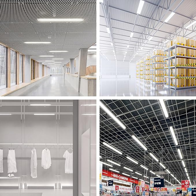 4-Pack 2FT LED Batten, Close to Ceiling Light fixtures, 20W, Ultra-Thin Day Light, 4000K, IP20, LED Ceiling Light for Garage, Stores, Warehouse, Office, Corridor, supermarkets, etc.