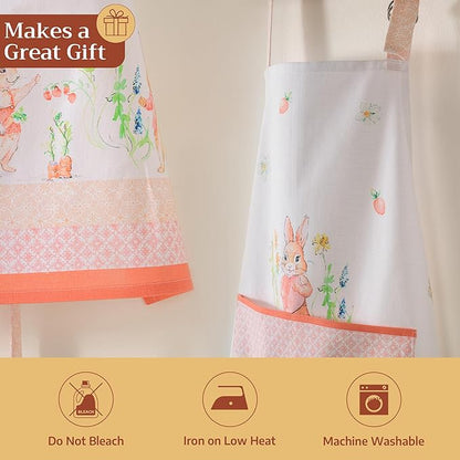 Maison d' Hermine 100% Cotton Apron for women with Pocket Kitchen Chef Apron for Men Cooking Mothers Day Gifts