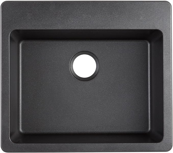 Signature Hardware 447663 Totten 25" Drop In or Undermount Single Basin Granite Composite Kitchen Sink