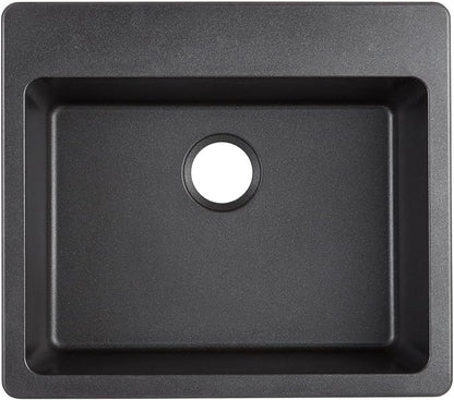 Signature Hardware 447663 Totten 25" Drop In or Undermount Single Basin Granite Composite Kitchen Sink