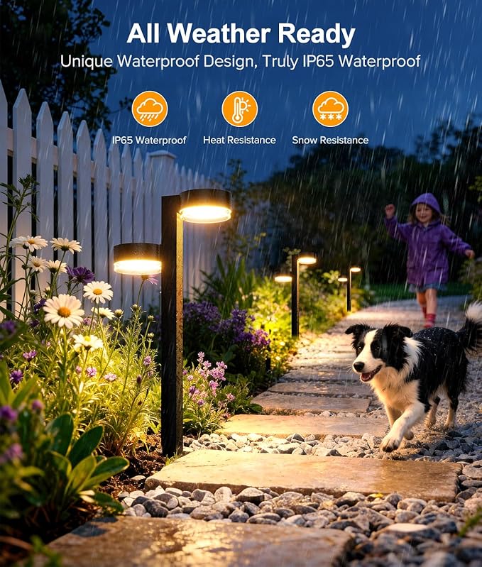 Solar Pathway Lights Outdoor Waterproof, 2 Pack Dual-Head Solar Lights Outdoor, 2X Brighter 24 LED Outdoor Solar Garden Light for Yard Path Walkway Driveway Solar Powered Landscape Lighting