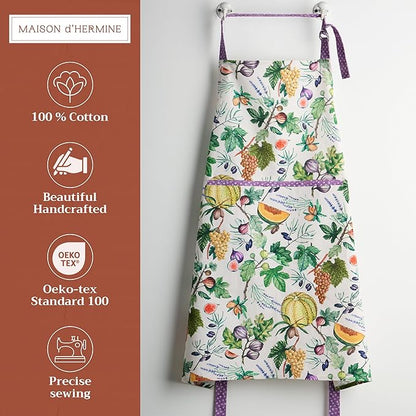 Maison d' Hermine 100% Cotton Apron for women with Pocket Kitchen Chef Apron for Men Cooking Mothers Day Gifts