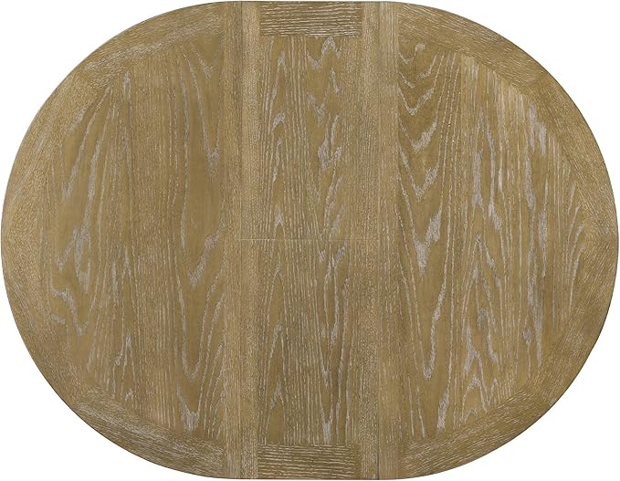 Ball & Cast Farmhouse Extendable Dining Table for 4-6, 42"-54" Extendable Kitchen-Table with a 12" Leaf, Round Ellipse Retro Wood Dining Room-Table w/Removable Leaves,Space Saving, Natural