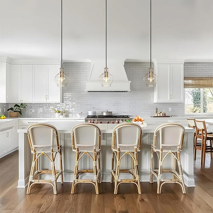 KSANA Pendant Lights Kitchen Island, 1-Light Electroplated Gold Teardrop Pendant Light with Textured Glass Shade Modern Adjustable Hanging Light Fixtures for Dining Room Hallway Bedroom