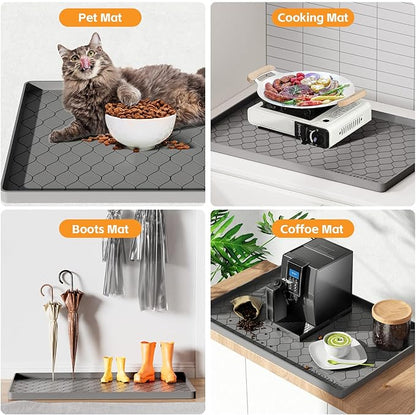 Winisok Silicone Under Sink Mat 34" x 22", kitchen Essentials and Gadgets, Shelf liner and Cabinet Protector, Home Organizers and Storage, Waterproof Bathroom Tray