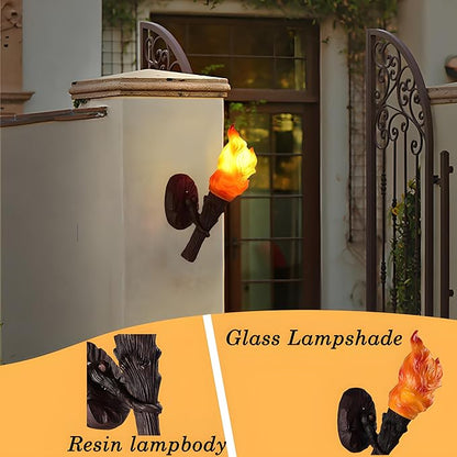 MIXL- Creative Outdoor Torch Wall Light Fixtures, Retro Torch Wall Decorative Light for Corridor,House Doorway,Garage Doorway&Patio Doorway(Torch)