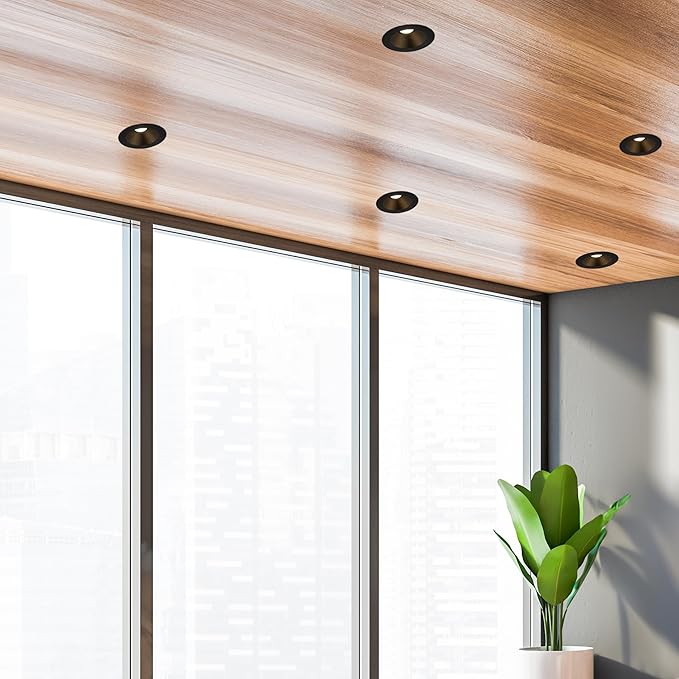 Maxxima 6 in. Retrofit Recessed Anti-Glare LED Downlight, 1200 Lumens, 5 Color Temperature Selectable 2700K/3000K/3500K/4000K/5000K, Dimmable, E-26 Quick Connect Adapter, 90 CRI, Black Trim