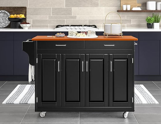 homestyles Create-A-Cart Black Kitchen Cart