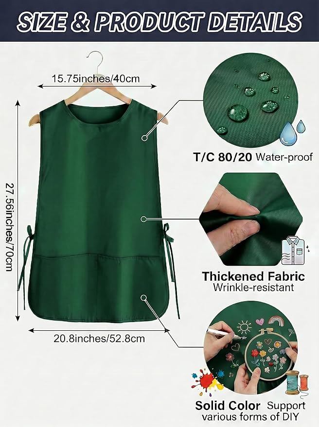 TFTAFAN Cobbler Apron Unisex Waterproof Apron with 2 Deep Pockets Art Smock for Painting Cleaning Artiest Apron work kitchen