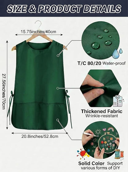 TFTAFAN Cobbler Apron Unisex Waterproof Apron with 2 Deep Pockets Art Smock for Painting Cleaning Artiest Apron work kitchen