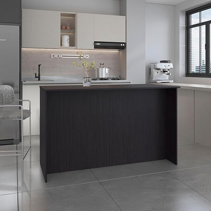 GOWE Kitchen Island Two Cabinets, Three Open Shelves