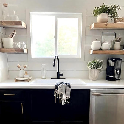 Sinkology Jackson 33 Inch White Fireclay Drop-In Kitchen Sink, Single Bowl, 1 Faucet Hole, Fits 36 Inch Cabinet, Surefire Finish