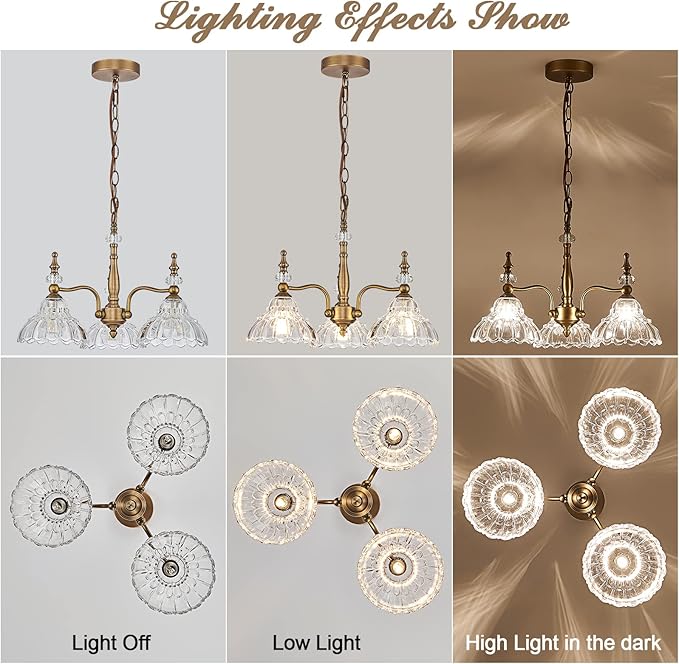 HDDFL Chandelier Light 3 Lights Chandeliers Lamp Modern Pendant Lighting Fixtures for Dining Room Entryway Living Room Bedrooms Foyer Entrance Kitchen