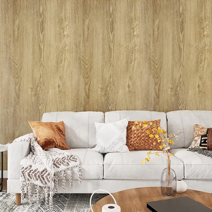 WESTICK Brown Wood Grain Contact Paper for Countertops Waterproof Wooden Peel and Stick Wallpaper Faux Wood Contact Paper Removable Wood Vinyl Countertop Wrap for Kitchen Table Cabinets Desk 78"x15.8"