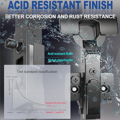 8 Pack Soft Close Cabinet Hinges for Kitchen Frameless Full Overlay Cabinets Self-Closing Concealed Hinge 110° 4D Adjustment Speed Control Ideal for Upgrading Cabinet Doors and Drawers
