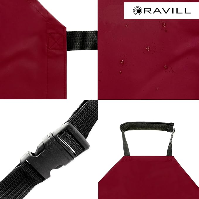 Ravill Waterproof Apron For Men and Women - 2 Pockets - 35" Long Multi Purpose Work Aprons for Dishwashing, Dog Grooming