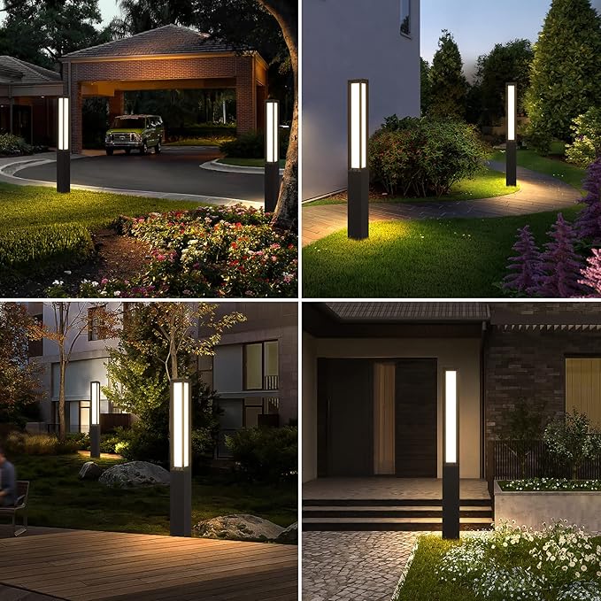 MVBT High 71 Inches Landscape Path Light, Outdoor Modern Luxury LED IP54 Waterproof Landscape Bollard Lighting for Lawn Patio Courtyard Driveway Pathway Decoration with High Voltage Wired