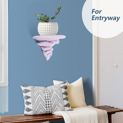 UITWMKTG 1 Pack Large Mushroom Shelves Floating Shelf Cottage Core Wall Decor Cute Hanging Shelf for Home Living Room Bedroom Kitchen Unique Wall Decor Pink