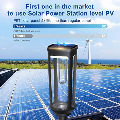Solar Pathway Lights Outdoor,2 Pack Warm Garden Lights Solar Powered Waterproof IP65,Auto On/Off Outdoor Light for Lawn Patio Walkway Driveway Decor Landscape Lighting