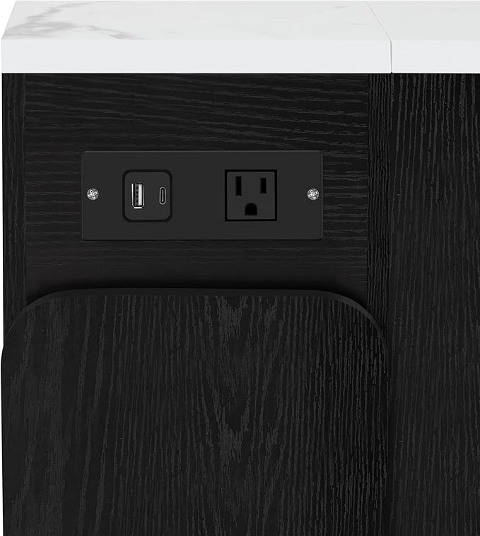 Extendable Dining Table with 3 Removable Middle Leaves – Mobile Rolling Island Table with Power Outlet, Saving-Space Cabinet for Dining Room and Living Room
