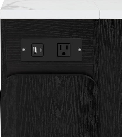 Extendable Dining Table with 3 Removable Middle Leaves – Mobile Rolling Island Table with Power Outlet, Saving-Space Cabinet for Dining Room and Living Room