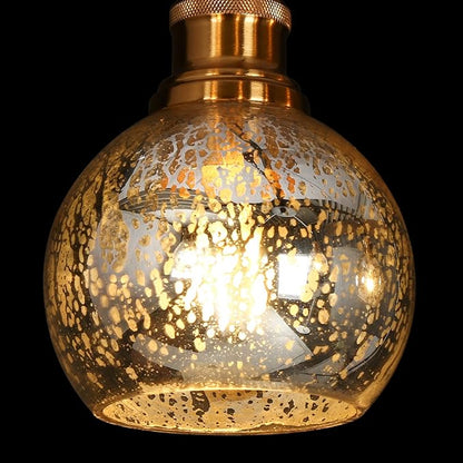 KSANA 5 Light Kitchen Island Lighting, Mid-Century Modern Dining Room Chandeliers Black Gold Chandelier Light Fixture with Globe Mercury Glass for Living Room, Kitchen, Bedroom, Hallway, 28.3" W