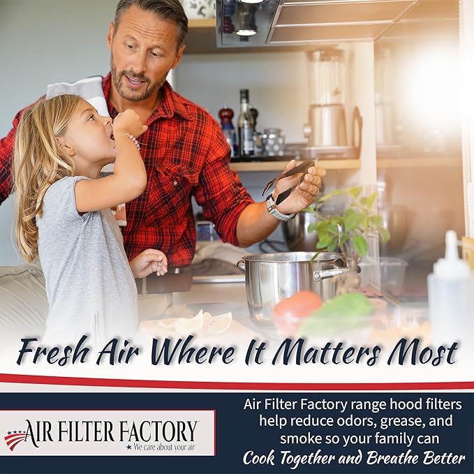 Air Filter Factory LL62F, LL6200, MM 6500 Compatible For Broan Nutone Aluminum Grease Mesh Charcoal Carbon Combo Range Hood Filter