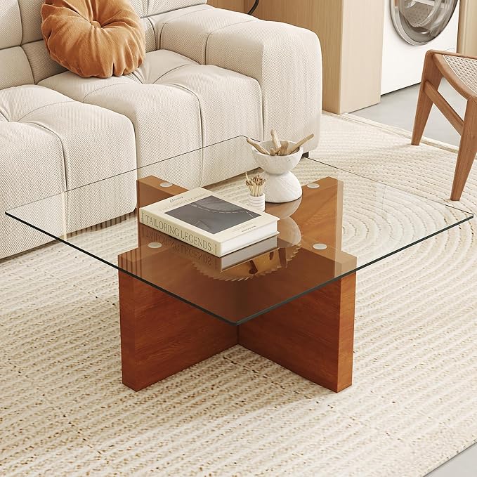 36"x36" Square Tempered Glass Table Top 3/8" Thick Flat Polish Eased Corners Side Table Replacement Clear Glass Tables Top for Living Room Patio Table Tops