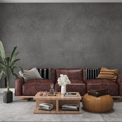 3yecao 31"×591" Darker Grey Black Wide Concrete Wallpaper Peel and Stick Extra Thick 3D Dark Gray Faux Contact Paper Textured Stained Vinyl Wrap Matte Wall Sticker for Walls Bedroom Basement Bathroom