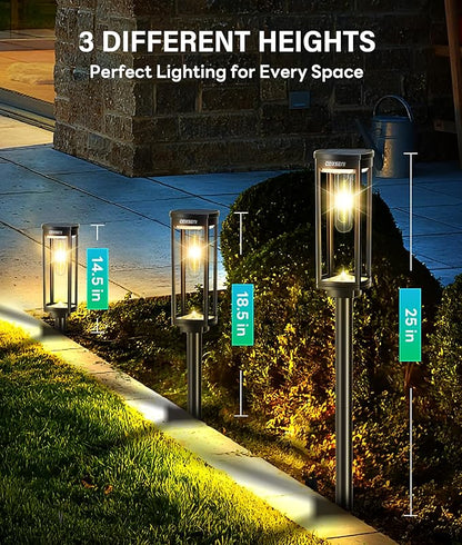 COXSENI Solar Pathway Lights Outdoor 2 Pack, Bright Solar Path Lights Outside Waterproof, Walkway Light Solar Powered Landscape Light for Driveway Lawn Patio Sidewalk Yard
