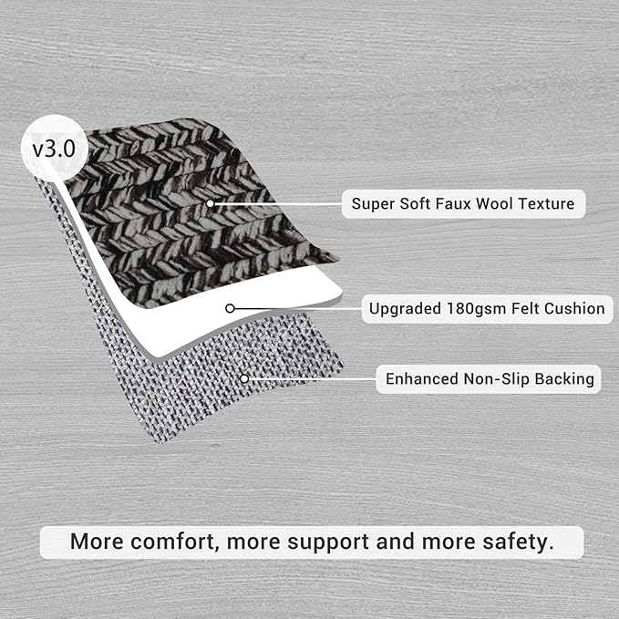 Washable Area Rug 10x13 Rug for Living Room Modern Rugs for Bedroom Imitation Braided Large Area Rug Non Slip Throw Rugs Stain Resistant Carpet for Nursery Dining Room 10'x13' Grey/Brown