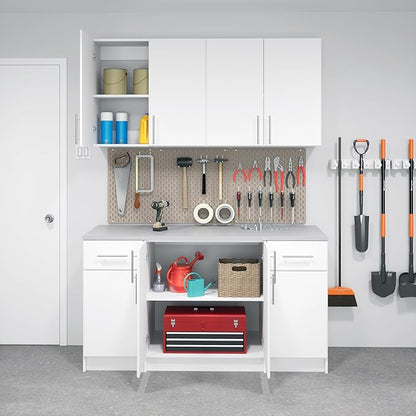 Prepac Elite 16” Wide White Storage Cabinet, Base Cabinet with 1 Drawer and 1 Adjustable Shelf Ideal for Garage, Cabinet, Kitchen, Home Office, 16”W x 36”H x 24”D