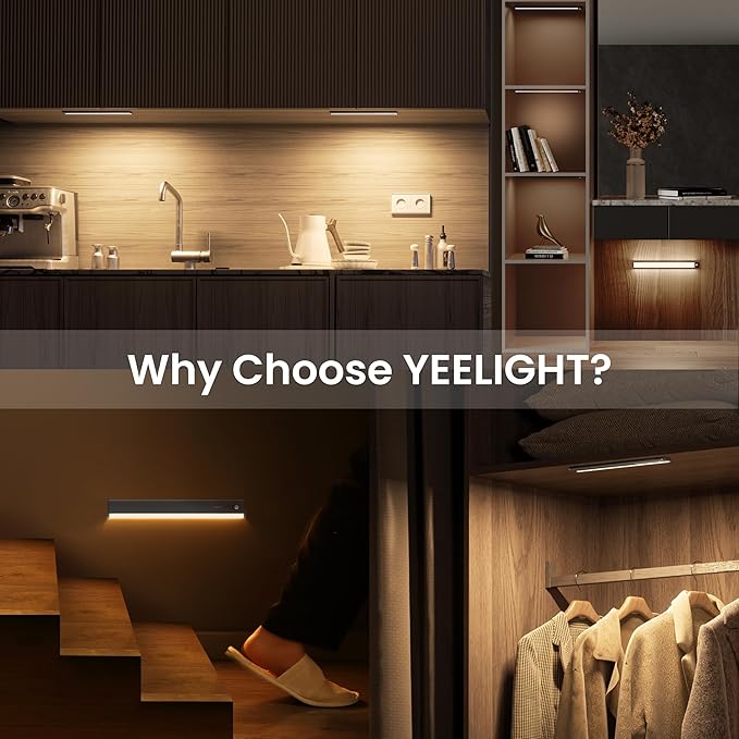 Under Cabinet Lighting, Motion Sensor Under Counter Lights for Kitchen, 66 LED Rechargeable Closet Light Fixture, Stepless Dimming, 4000K Wireless Light for Counter, Wardrobe, Hallway, Stairs