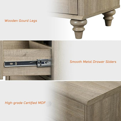 WAMAPT Buffet Cabinet with 6 Doors and 4 Drawers, Large Coffee Bar Table Wood Kitchen Storage Cabinets with Storage Cabinets, Modern Farmhouse Sideboard Credenza for Dining Room, Wash Grey, 101 inch