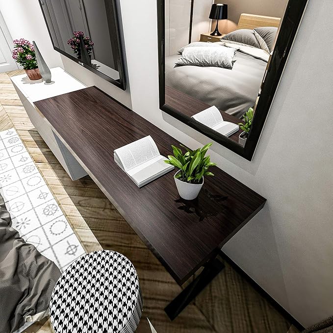 Art3d 17.3" x 200" (Pack of 1) Wall Panel Vinyl Wood, Black