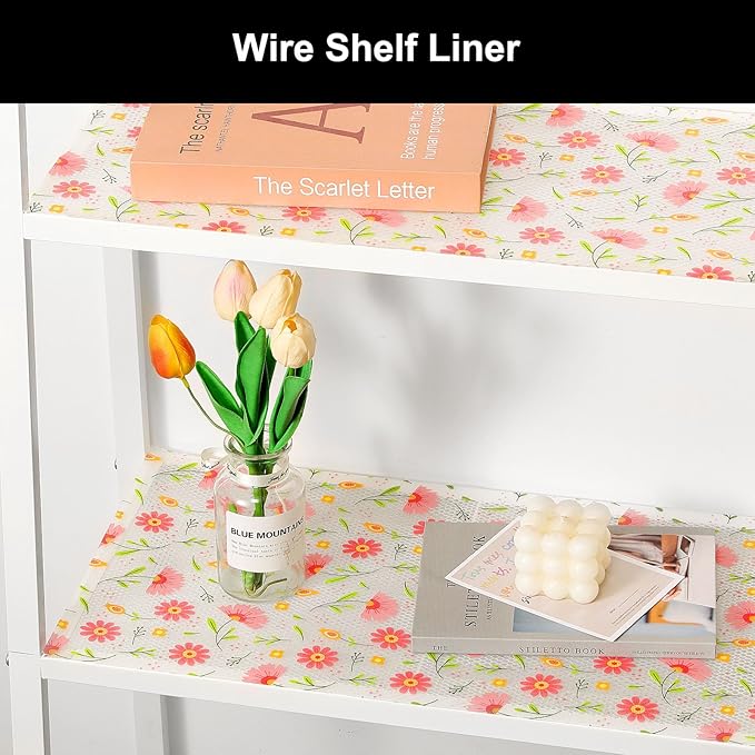 Cooyes Shelf Liner – Premium Non-Adhesive Cabinet & Drawer Liner for Kitchen – Waterproof Shelf Paper with Modern Pattern – Durable EVA Cabinet Mat – Easy to Cut （24" W x 120" L）