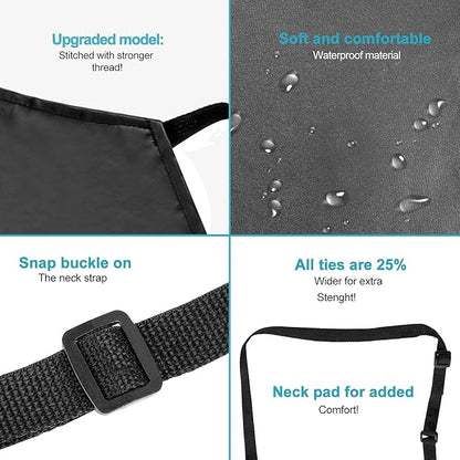 Gotega Waterproof Rubber Vinyl Apron Adjustable Dishwasher Apron - Apron for Women Men Heavy Duty Work Apron
