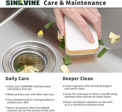 Bar Sink Undermount 14 x 18 inch, SINKVINE Stainless Steel Kitchen Sink for Outdoor RV, Single Bowl Wet Bar Prep Basin, with 3.5-inch Drain Strainer, Bottom Rise Grid, Roll-up Drying Unit, Brushed