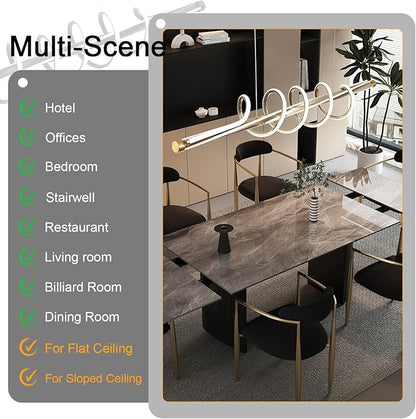 Luxury Led Chandelier,Dimmable Modern Chandelier Led Pendant Light,Gold Dining Room Chandelier Light Fixture for Kitchen Island Lighting with Remote