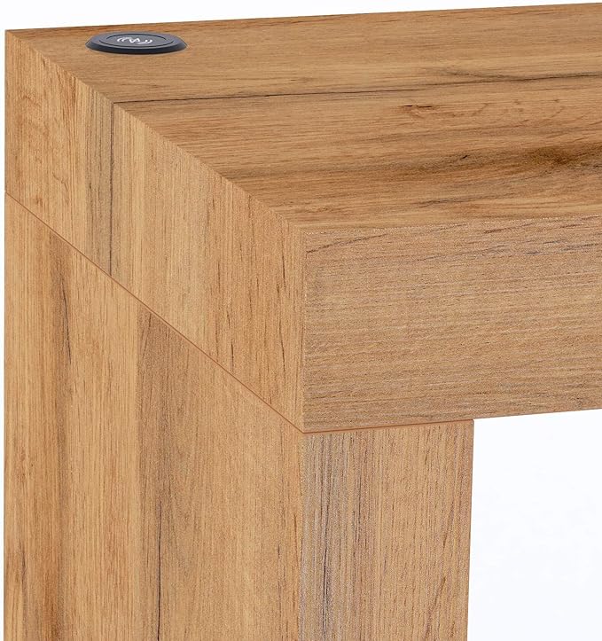Mobili Fiver, Evolution Dining Table 47.2 x 15.7 in, with Wireless Charger, Rustic Oak with Two Legs, Made in Italy