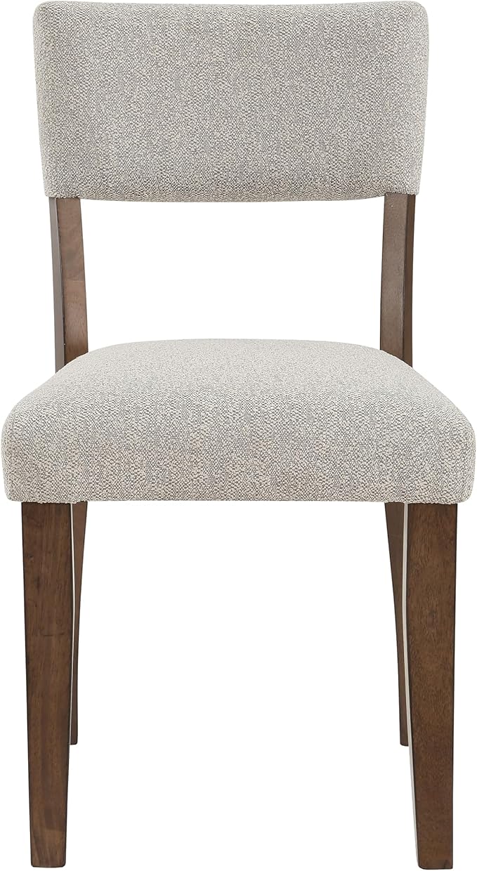 Farmhouse Dining Chairs Set of 2 - Upholstered Mid Century Armless Side Chairs with Back, Durable Polyester Fabric for Kitchen Island, Living Room, Restaurant