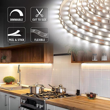 Armacost Lighting RibbonFlex Pro 12V White LED Strip Lights 60 LED/m, 4000K, 65.6 ft 152260