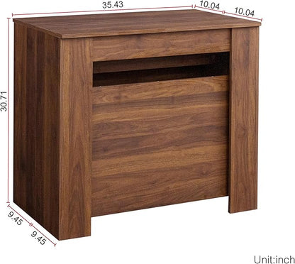 Folding Dining Table for 10-12 People, 118.5" Extendable Kitchen Table for Home Dining Room, Modern Dining Table Large Long Dining Room Table for Big Family Restaurant Furniture, Walnut