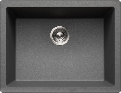 Houzer Cassiano Slate Granite Composite Kitchen Bar & Prep Sink - 24 Inch Undermount Single Bowl Sink, Durable & Versatile, Essential for Home & Apartment - G-300U SLATE