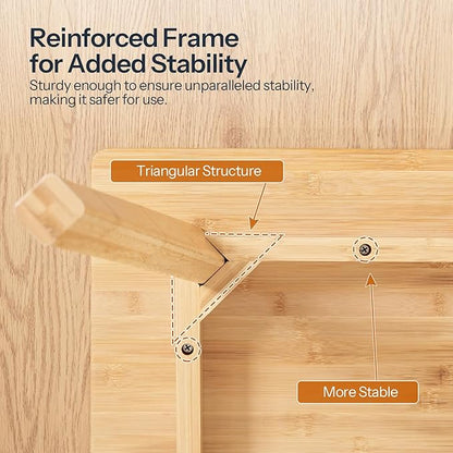 HOOBRO Dining Table, Bamboo Dining Room Table for 4-6, 47.2" Rectangle Kitchen Table, Easy to Assemble, for Dining Room, Living Room, Office, Kitchen, Apartment, Natural YL120CZ01