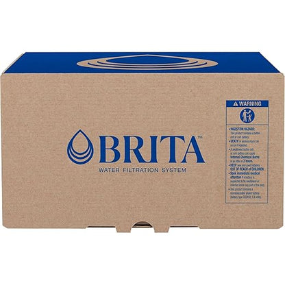 Brita Large 10-Cup Water Filter Pitcher with BritaPlus Filter, WQA NSF/ANSI Certified, Reduces 2X Contaminants vs. Standard, Removes Chlorine Taste & Odor, Reduces Zinc Copper Mercury, Stone Blue