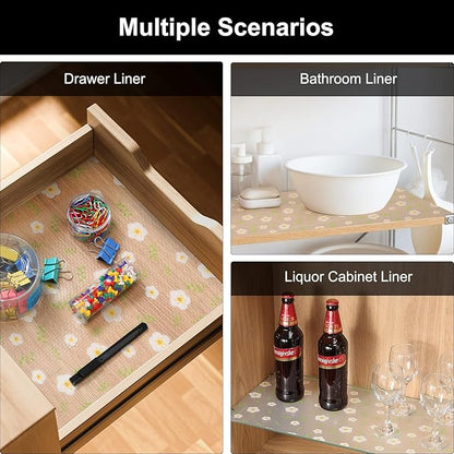 Cooyes Shelf Liner – Premium Non-Adhesive Cabinet & Drawer Liner for Kitchen – Waterproof Shelf Paper with Modern Pattern – Durable EVA Cabinet Mat – Easy to Cut （17.5" W x 197" L）