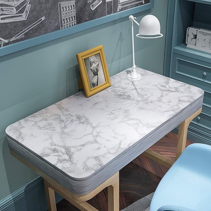 Art3d 15.8" x 120" (Pack of 1) Wall Panel Marble, Black/White
