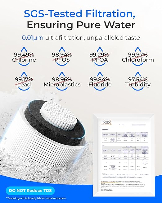 Waterdrop 10UAW-UF 0.01 μm Ultra Filtration Under Sink Water Filter System, 1 Year, Reduces Lead, Chlorine, Bad Taste & Odor, Connects Directly to Your Faucet